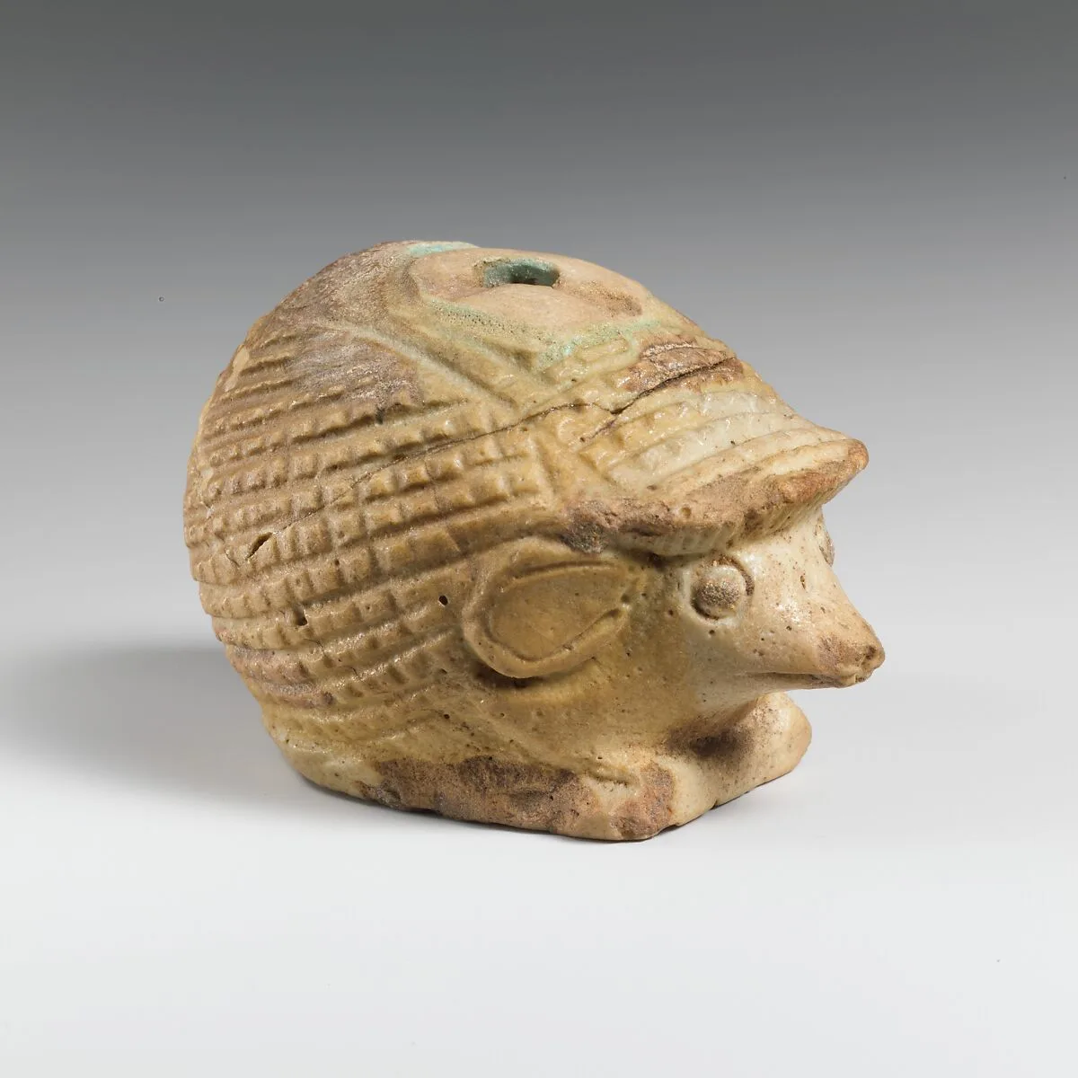 Faience aryballos (oil flask) in the form of a hedgehog — Unknown