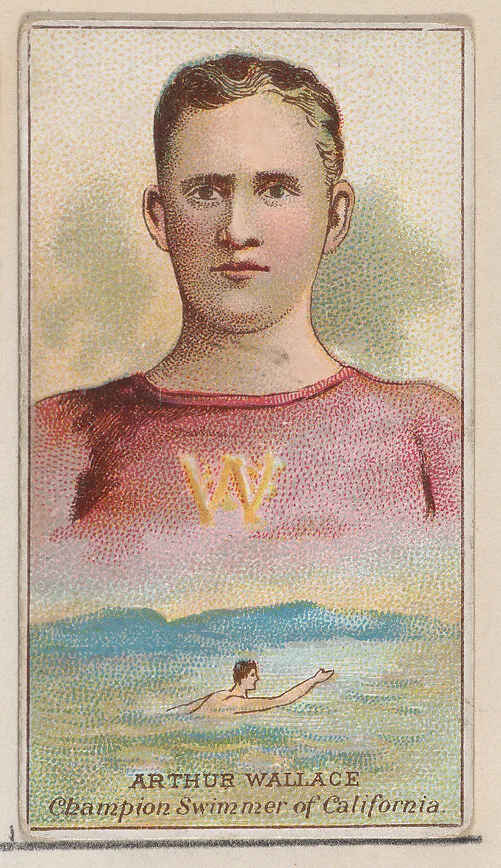 Arthur Wallace, Champion Swimmer of California, from the Champions of Games and Sports series (N184, Type 2) issued by W.S. Kimball & Co. — W.S. Kimball & Co.