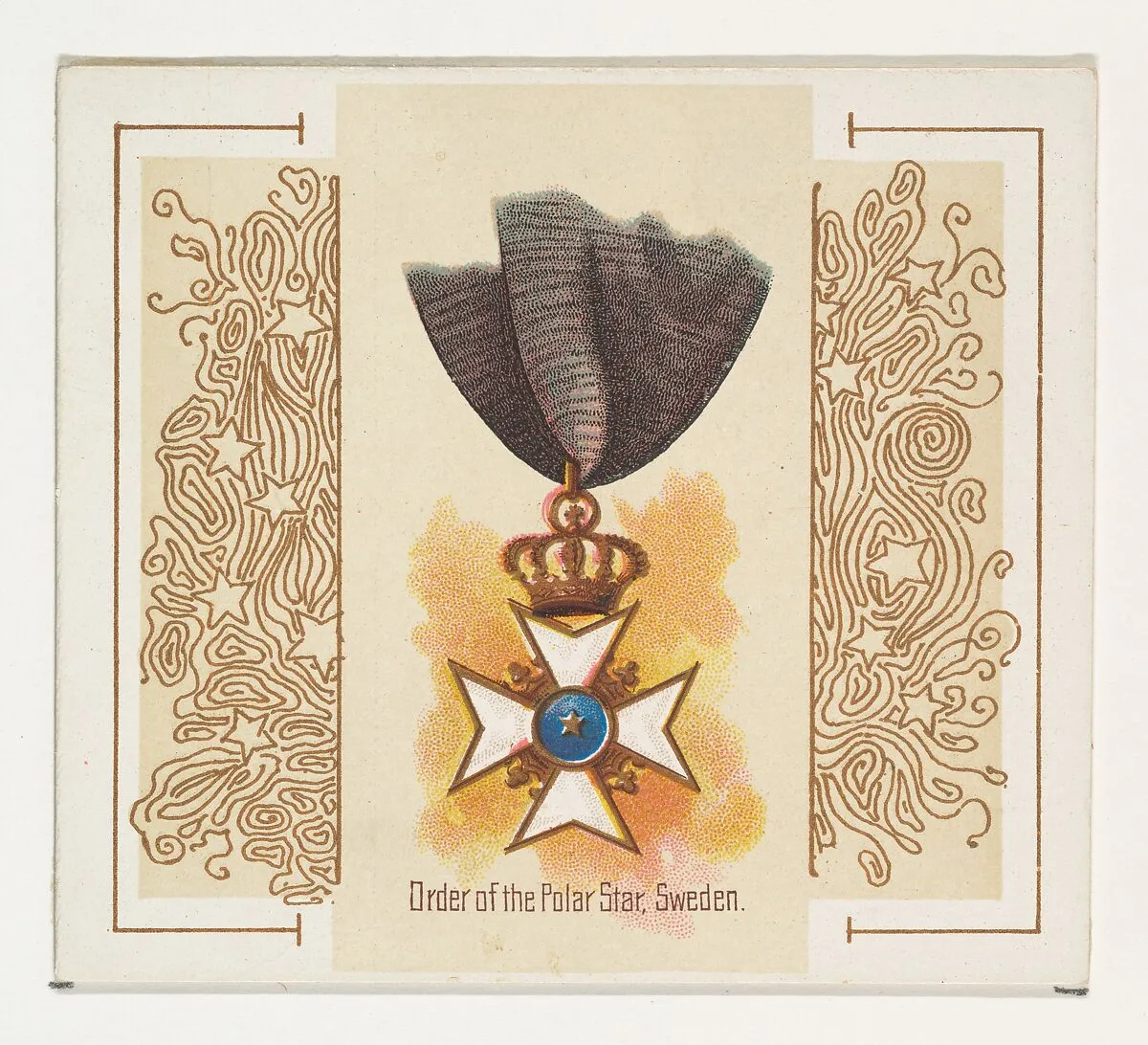Order of the Polar Star, Sweden, from the World's Decorations series (N44) for Allen & Ginter Cigarettes — Allen & Ginter|Lindner, Eddy & Claus