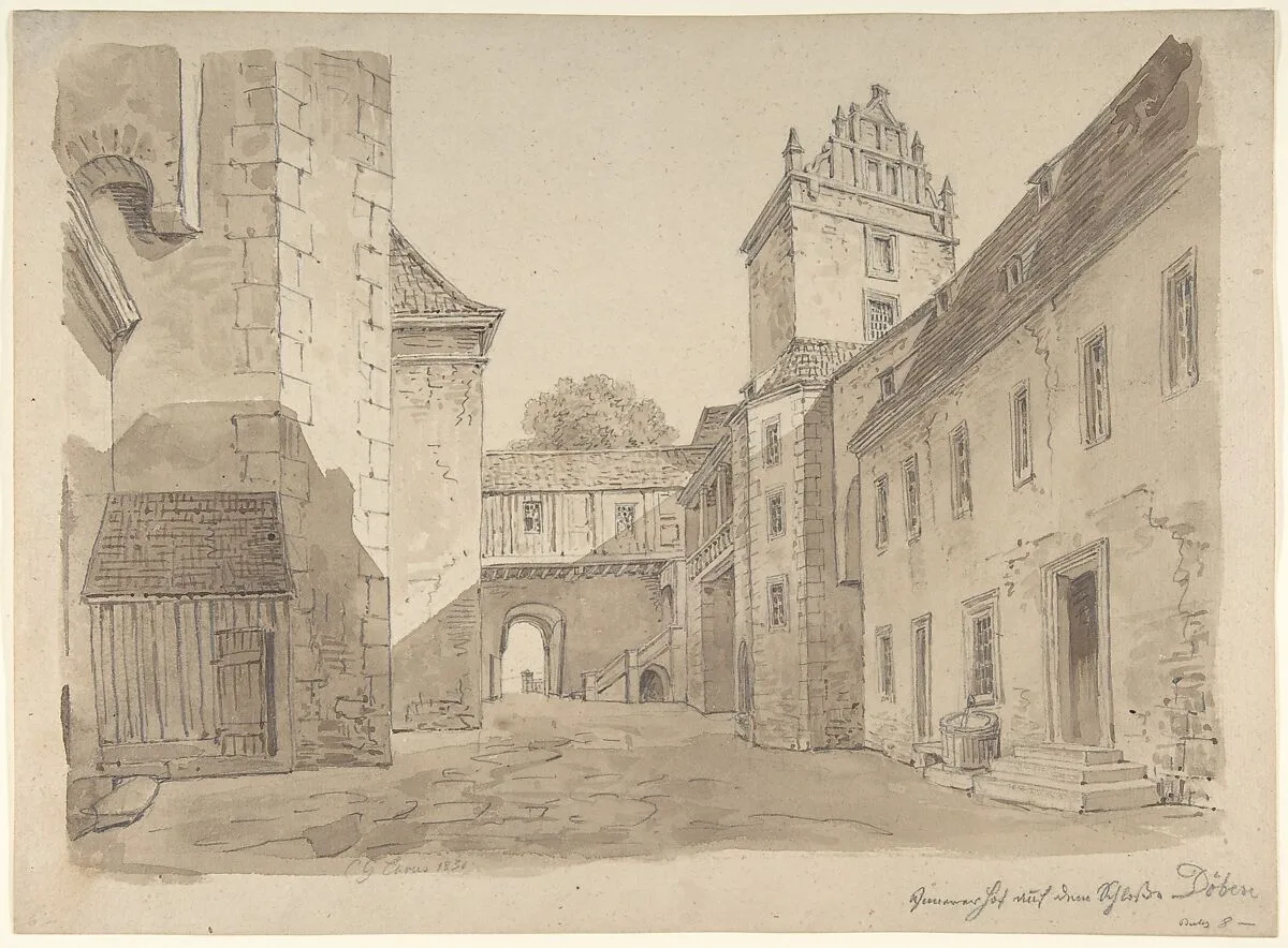 View of the Courtyard of the Castle at Döben — Carl Gustav Carus