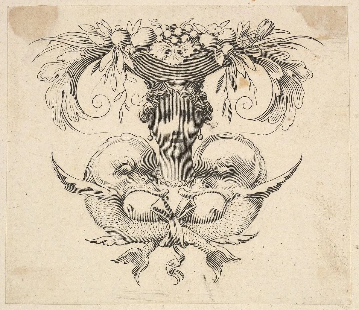 Tail-piece: Woman's Head (Cul-de-lampe: Buste de femme) — Claude Mellan