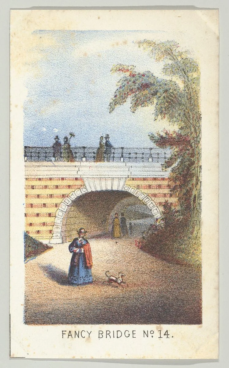 Fancy Bridge No. 14, from the series, Views in Central Park, New York, Part 3 — Louis Prang & Co.