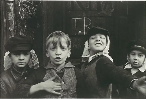 [Four Boys in "Beau Geste" Headgear, New York City]