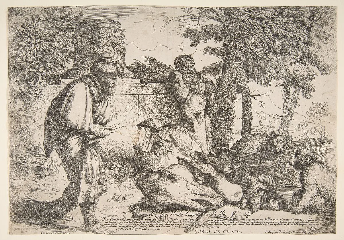 Diogenes searching for a honest man — Giovanni Benedetto Castiglione (Il Grechetto)|Giovanni Domenico de Rossi