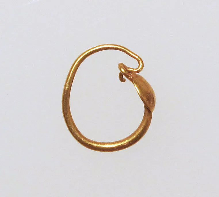 Earring with plain loop and disc — Unknown