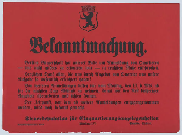 Bekanntmachung — Anonymous