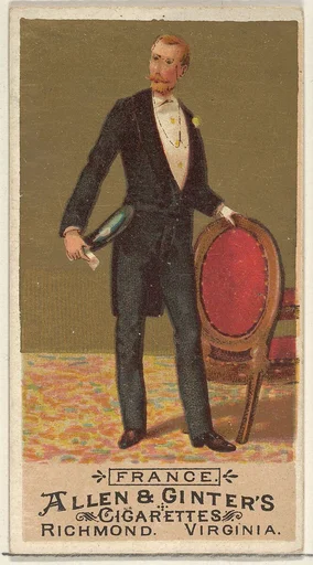 France, from the Natives in Costume series (N16) for Allen & Ginter Cigarettes Brands