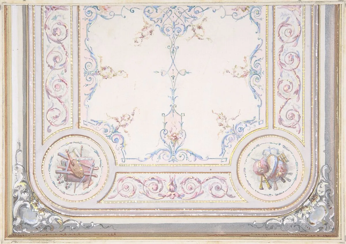 Design for Ceiling of the Duchess of Newcastle's Petit Salon, Hôtel Hope — Jules-Edmond-Charles Lachaise|Eugène-Pierre Gourdet