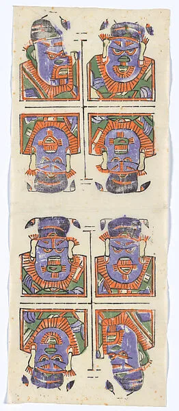 現代 佚名 四鍾馗像雙幅 彩印木刻年畫 河南朱仙鎮|New Year Picture of a pair of Four Images of Zhong Kui, the Demon-queller — Unidentified