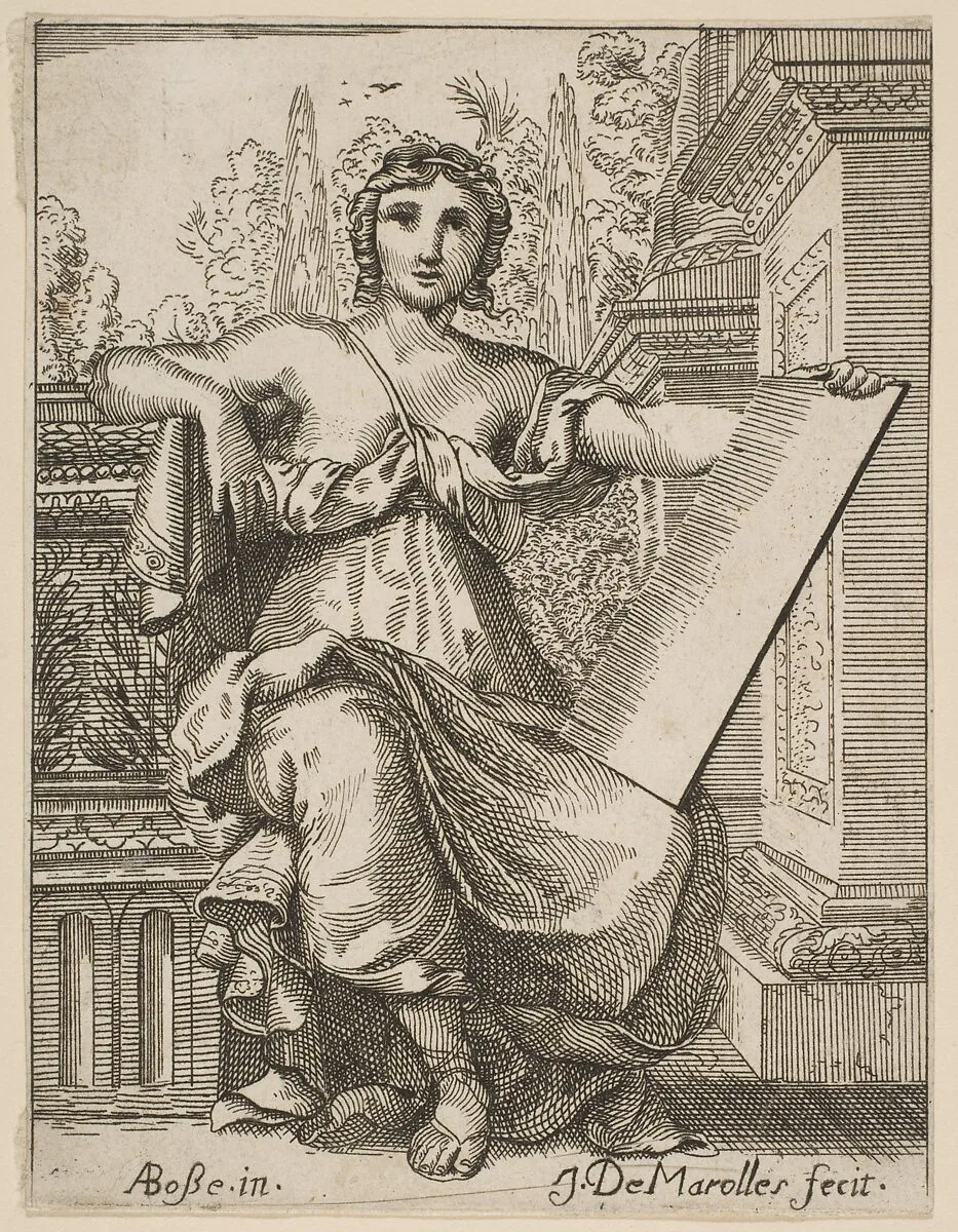 Seated Woman Holding a Tablet — Jean Antoine de Maroulles|Abraham Bosse