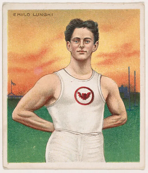 Emilo Lunghi, Track and Field, from Mecca & Hassan Champion Athlete and Prize Fighter collection, 1910 — Hassan Cigarettes