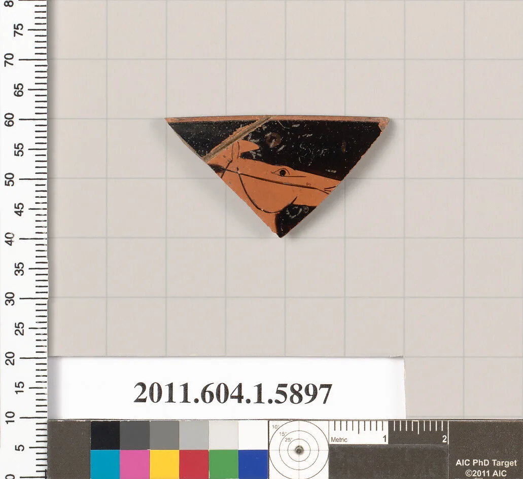 Terracotta rim fragment of a kylix (drinking cup) — Unknown