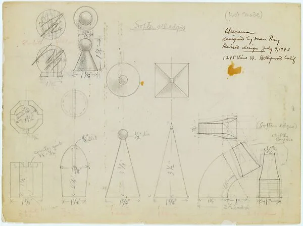 Design for Chess Pieces — Man Ray
