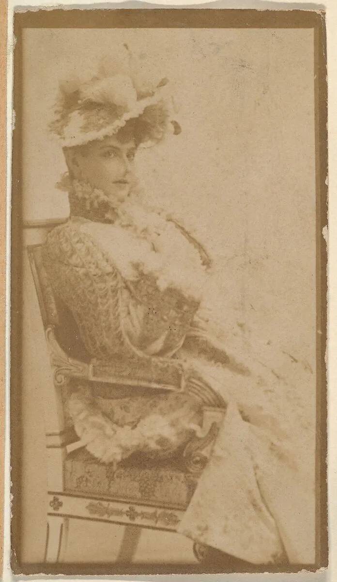 Profile of seated actress, from the Actresses series (N668) — Unknown
