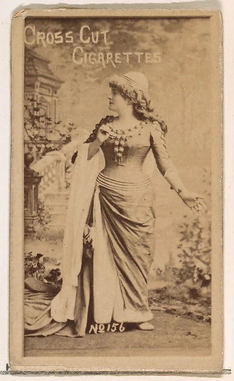 Card Number 156, from the Actors and Actresses series (N145-1) issued by Duke Sons & Co. to promote Cross Cut Cigarettes — W. Duke, Sons & Co.