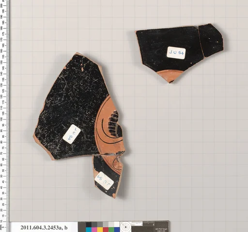 Terracotta fragments of a kylix (drinking cup)