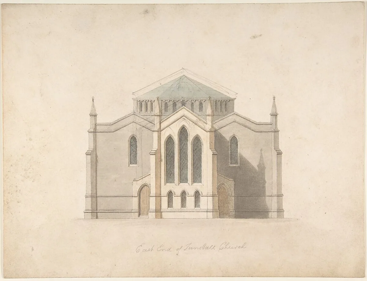 East End of Tunstall Church (recto and verso) — Anonymous, British, 19th century