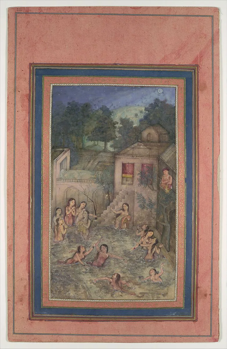 "Women Bathing by Moonlight", Folio from the Davis Album — Unknown