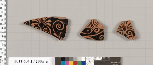 Terracotta fragments of kylikes (drinking cups)