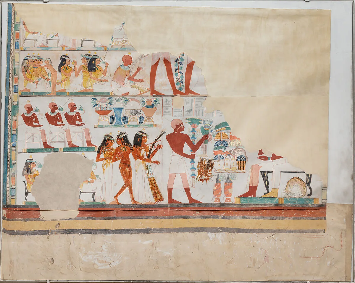 Banquet Scene with Musicians, Tomb of Nakht — Hugh R. Hopgood|Norman de Garis Davies|Lancelot Crane