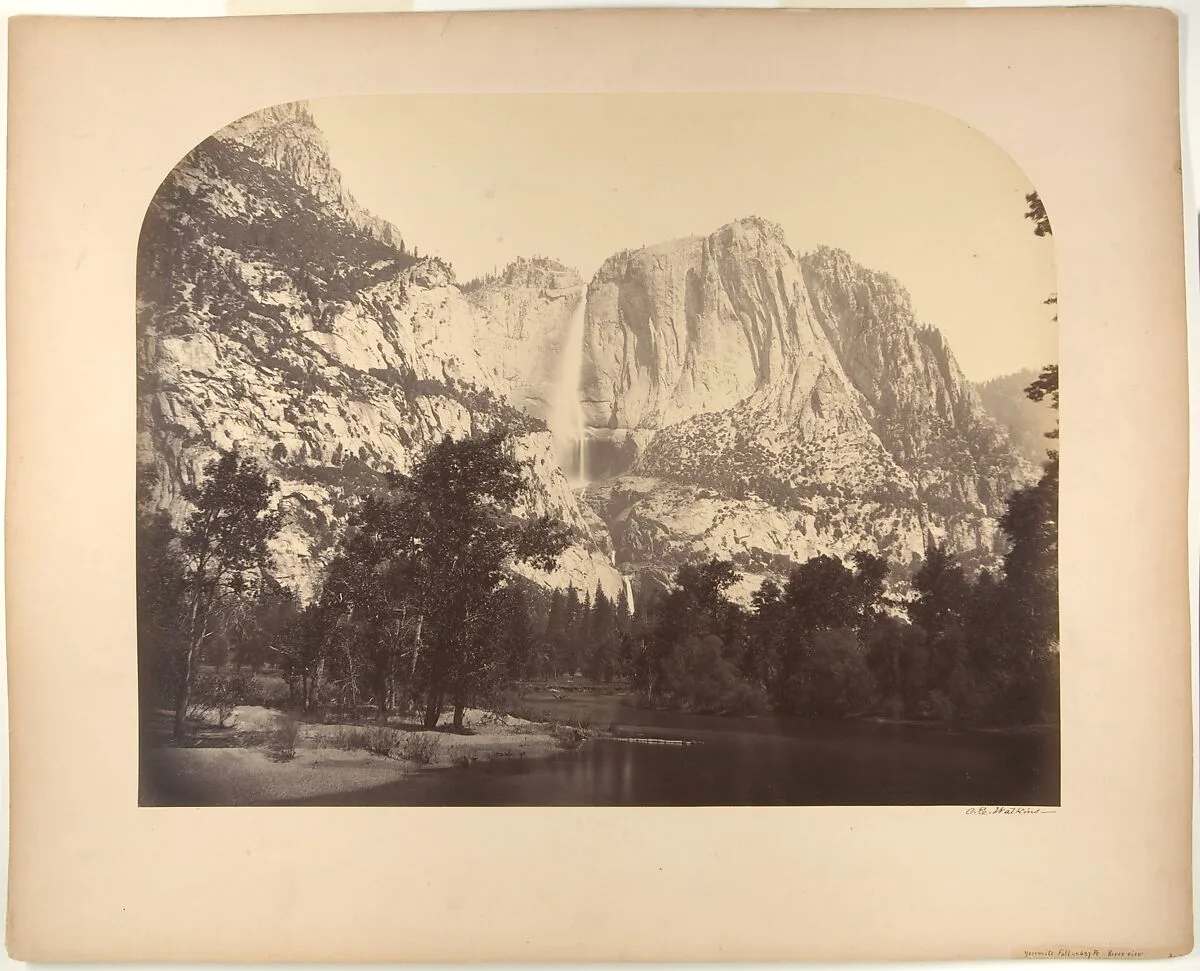 Yosemite Falls, River View, 2637 Feet — Carleton E. Watkins