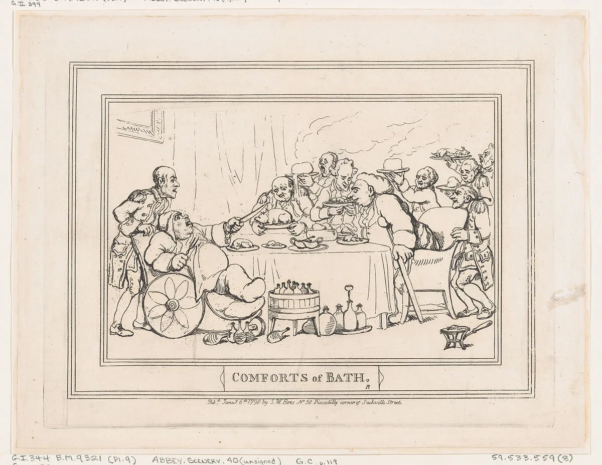 Comforts of Bath, Plate 9 — Thomas Rowlandson