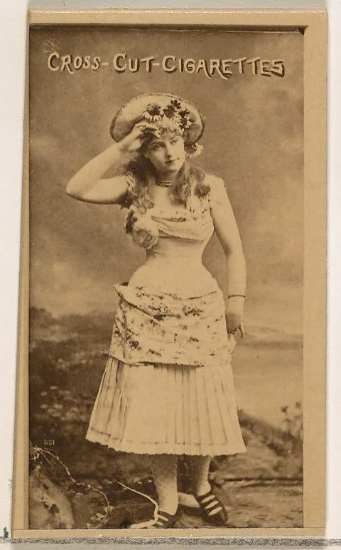 Lillian Russell, from the Actors and Actresses series (N145-2) issued by Duke Sons & Co. to promote Cross Cut Cigarettes — W. Duke, Sons & Co.