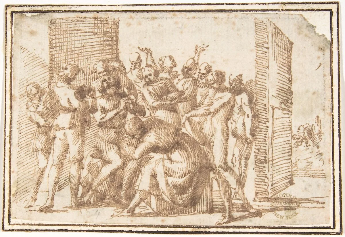Religious Scene (Job and His Comforters?) — Francesco Allegrini