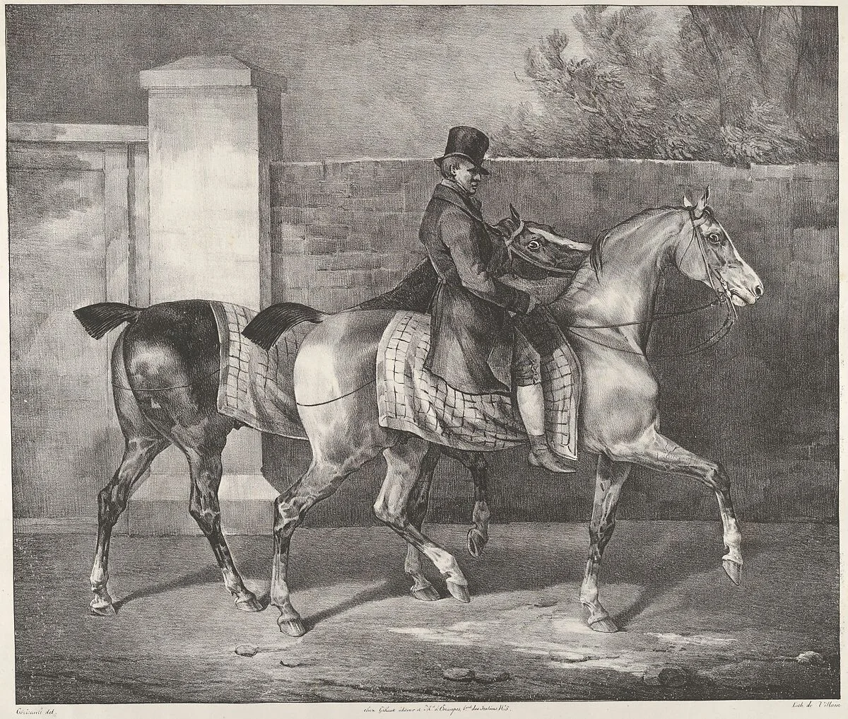 Two Horses Exercised by a Jockey — Théodore Gericault