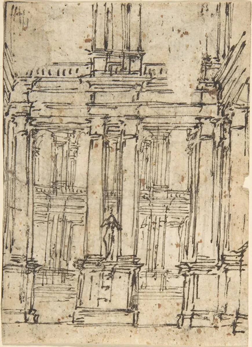 Architectural Drawing — Giovanni Larciani ("Master of the Kress Landscapes")