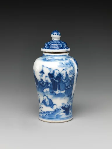 清 景德鎮窯青花嬰戲圖鼻煙壺|Snuff bottle with boys at play
