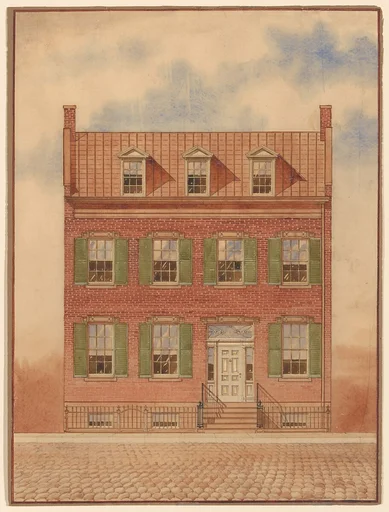 Architectural drawing of Duncan Phyfe’s house, 193 Fulton Street, New York City