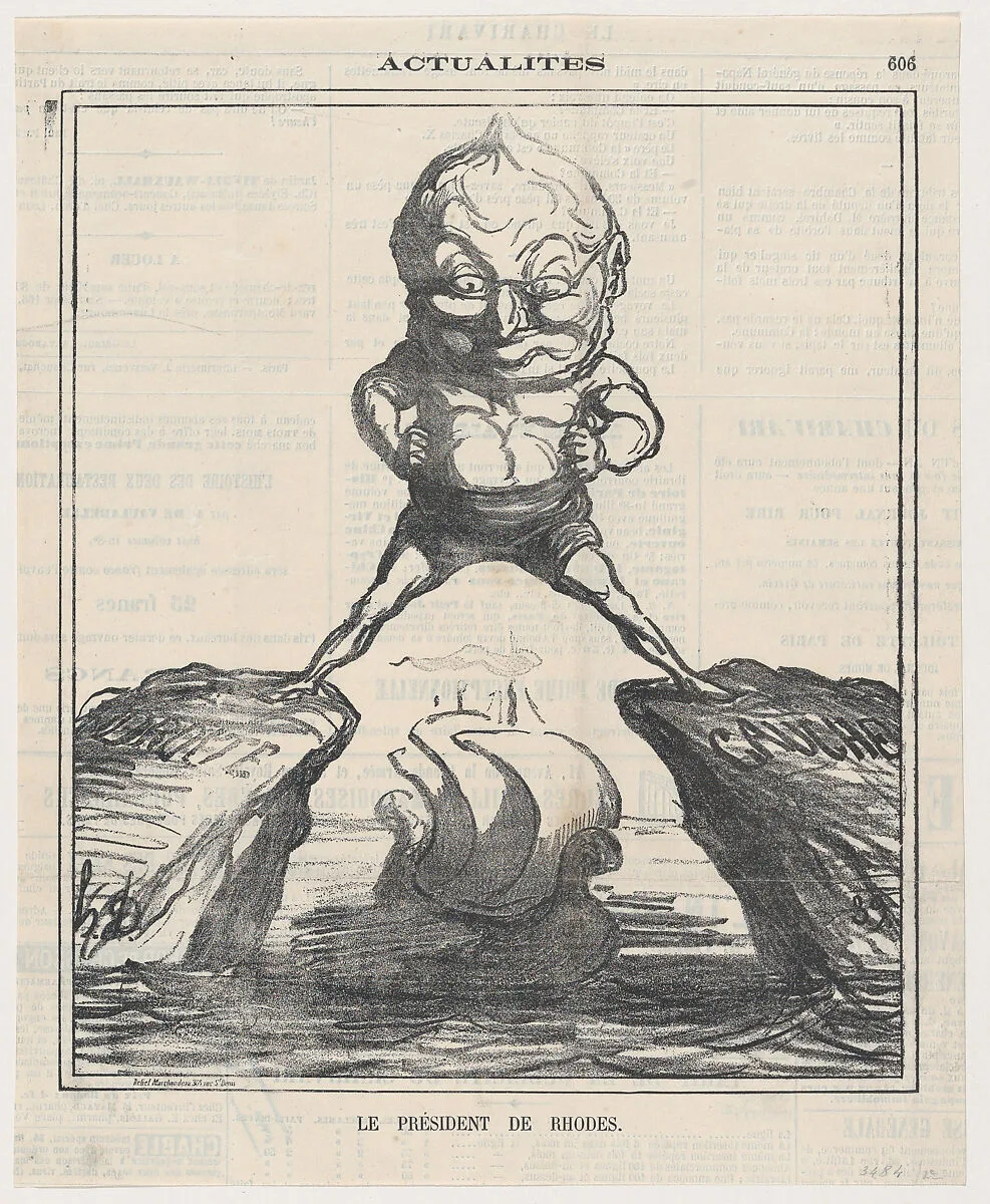 The President of Rhodes, from 'News of the day,' published in Le Charivari, September 12, 1871 — Honoré Daumier|Marie Joseph Louis Adolphe Thiers