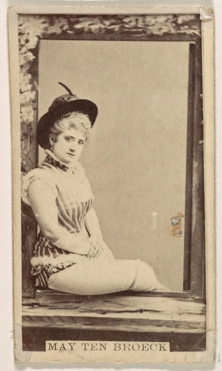 May Ten Broeck, from the Actresses series (N245) issued by Kinney Brothers to promote Sweet Caporal Cigarettes — Kinney Brothers Tobacco Company