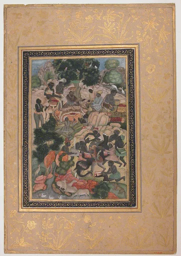 Servants Cutting up an Elephant in the Presence of their Ruler