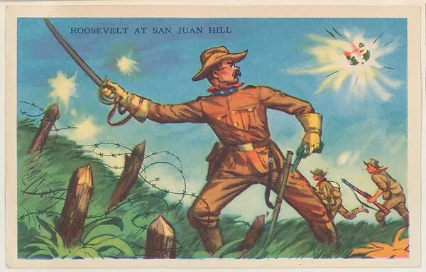 Roosevelt at San Juan Hill, bakery card from the Frontiers of Freedom series (D39-4), issued by the Gordon Bread Company — Gordon Bread Company