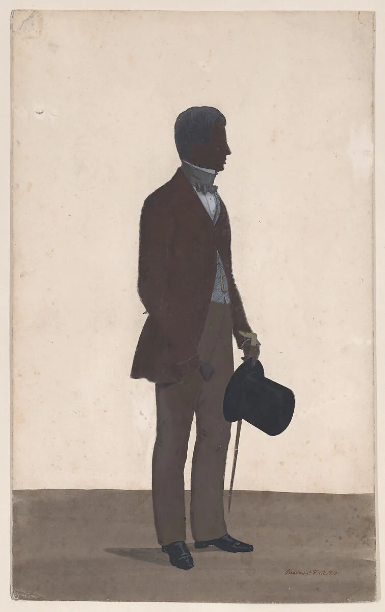 A young man, standing; full length silhouette, profile to right — W. H. Beaumont
