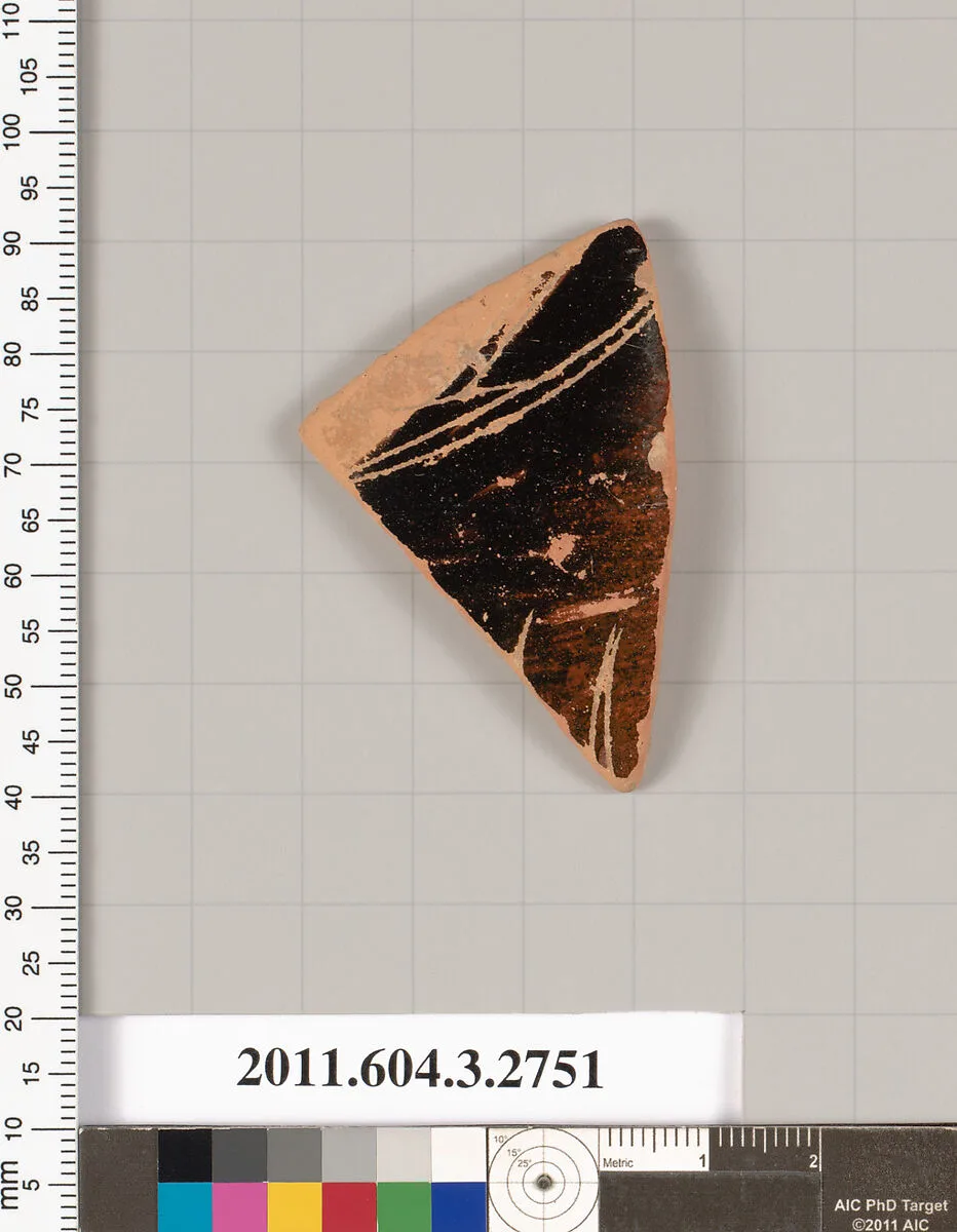 Terracotta fragment of an oinochoe (jug) or olpe (jug) — Unknown