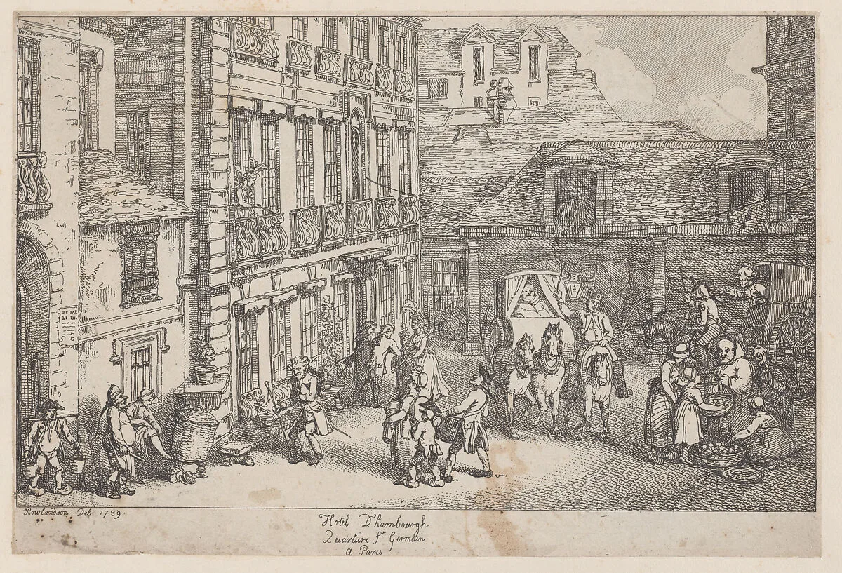 Hôtel d'Hambourgh, Quartière St. Germain à Paris — Thomas Rowlandson