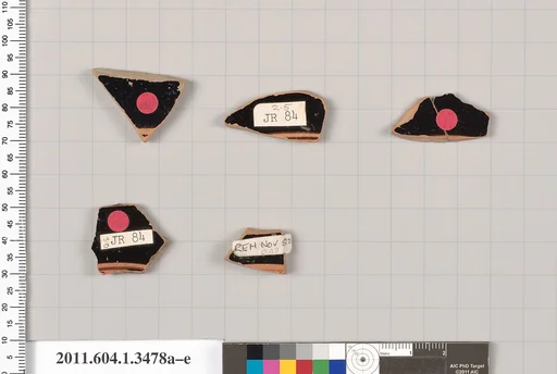 Terracotta fragments of kylikes (drinking cups)