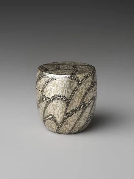 杢目金茶器|Wood-Grain Metal Tea Caddy (Chaki) — Sako Ryuhei 佐故龍平