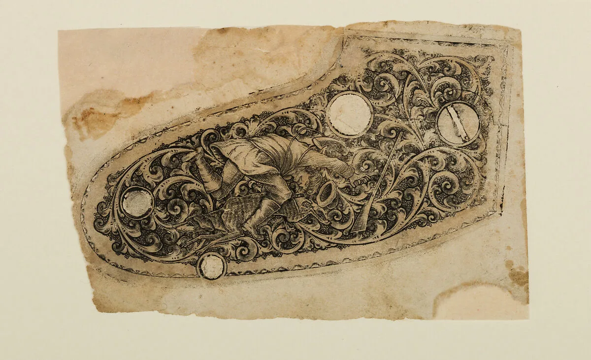 Inked Impression (or "Pull") of Engraved Firearms Ornament — Ernst Moritz