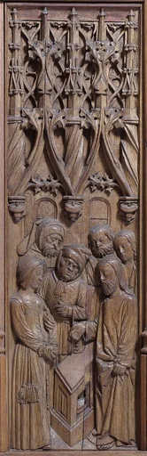 Panel with Christ and the Woman Taken in Adultery