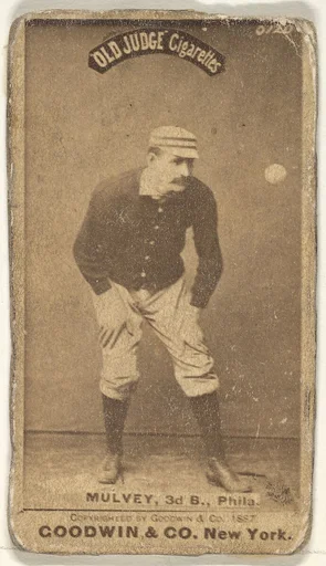 Joseph H. "Joe" Mulvey, 3rd Base, Philadelphia, from the Old Judge series (N172) for Old Judge Cigarettes
