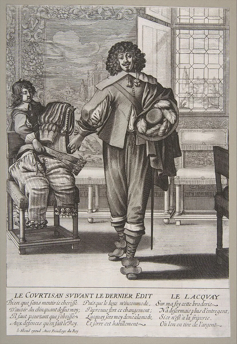 Courtier Following Edict Against Superfluity in Dress — Abraham Bosse|Jean I Leblond