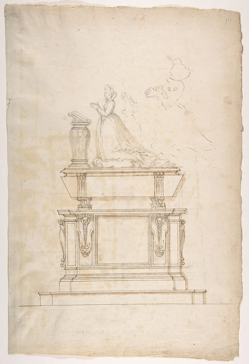 Design for a Lady's Tomb — Anonymous, French, 16th century|Jacques Androuet Du Cerceau