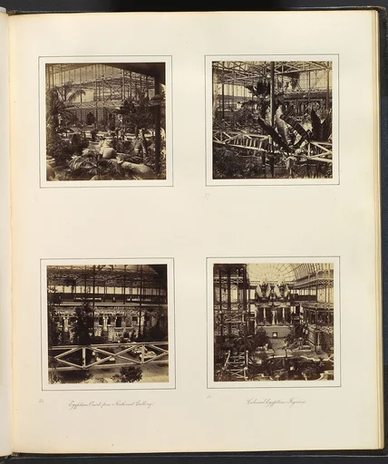 [View of Sphinxes Among Foliage; View of Tropical Foliage; Egyptian Court from North-east Gallery; Colossal Egyptian Figures]