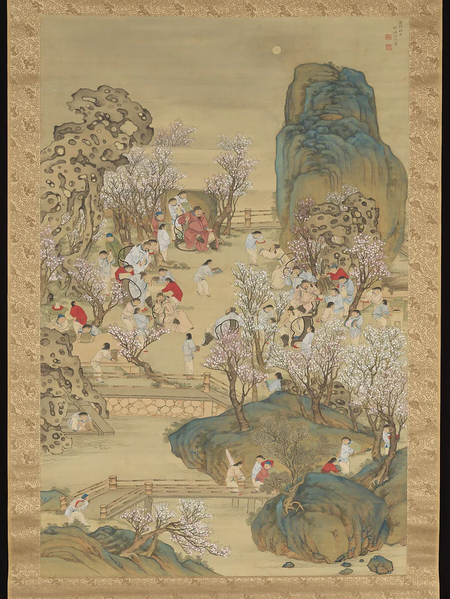 中林竹洞筆 「芳園酔月」図|Fragrant Garden under a Hazy Moon — Nakabayashi Chikutō