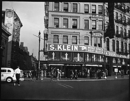 [Street Scene in Front of S. Klein-on-the-Square Department Store, Union Square East, New York City]