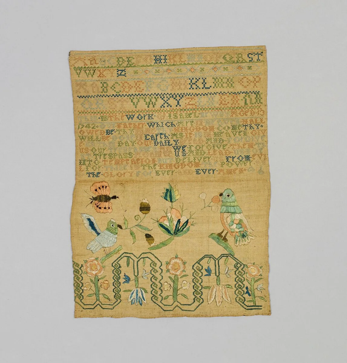 Embroidered sampler — Isabel Newby